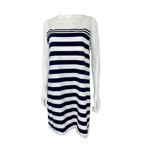 Vineyard Vines Nantucket Navy White Cap Stripe Knit Shift Dress Size 3X